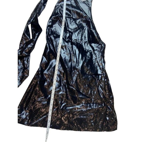 Zara Womens Mini Tied Halter Dress S Black Shiny Velvet Open Back 8909/039 NWT - Picture 4 of 11